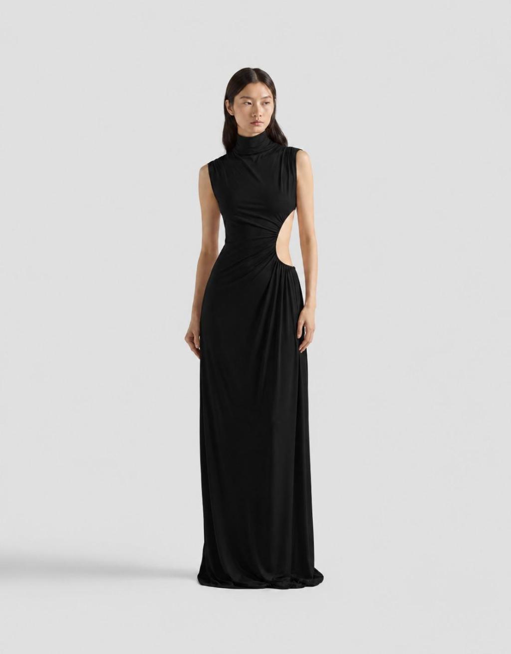 Cut-Out Dress In Black Strech Jersey
